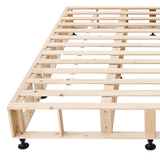 Palermo Queen Ensemble Bed Base Platinum Natural Sand Linen Fabric - Close-Up Angle