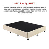 Palermo Queen Ensemble Bed Base Platinum Natural Sand Linen Fabric - Extra Image