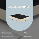 Palermo Queen Ensemble Bed Base Platinum Natural Sand Linen Fabric - Extra Image