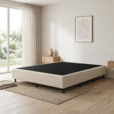 Palermo Queen Ensemble Bed Base Platinum Natural Sand Linen Fabric - Front View
