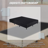 Palermo Queen Ensemble Bed Base Midnight Black Linen Fabric - Rear View