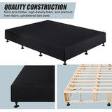 Palermo Queen Ensemble Bed Base Midnight Black Linen Fabric - Close-Up Angle