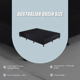 Palermo Queen Ensemble Bed Base Midnight Black Linen Fabric - Low Angle