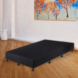 Palermo Queen Ensemble Bed Base Midnight Black Linen Fabric - Extra Image