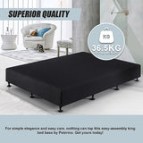Palermo Queen Ensemble Bed Base Midnight Black Linen Fabric - Extra Image