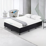 Palermo Queen Ensemble Bed Base Midnight Black Linen Fabric - Front View