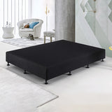Palermo King Single Ensemble Bed Base Midnight Black Linen Fabric - Top-Down View