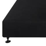 Palermo King Single Ensemble Bed Base Midnight Black Linen Fabric - 45-Degree Angle