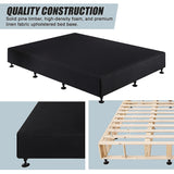 Palermo King Single Ensemble Bed Base Midnight Black Linen Fabric - Rear View
