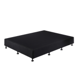 Palermo King Single Ensemble Bed Base Midnight Black Linen Fabric - Low Angle