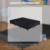 Palermo King Single Ensemble Bed Base Midnight Black Linen Fabric - Extra Image