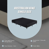 Palermo King Single Ensemble Bed Base Midnight Black Linen Fabric - Extra Image