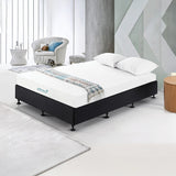 Palermo King Single Ensemble Bed Base Midnight Black Linen Fabric - Front View