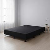 Palermo King Single Ensemble Bed Base Midnight Black Linen Fabric - Front View