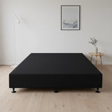 Palermo King Single Ensemble Bed Base Midnight Black Linen Fabric - 45-Degree Angle