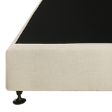 Palermo King Single Ensemble Bed Base Platinum Natural Sand Linen Fabric - Top-Down View