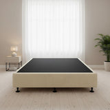 Palermo King Single Ensemble Bed Base Platinum Natural Sand Linen Fabric - Close-Up Angle