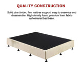 Palermo King Single Ensemble Bed Base Platinum Natural Sand Linen Fabric - Extra Image