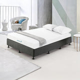 Palermo King Single Ensemble Bed Base Platinum Graphite Linen Fabric - Front View