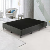 Palermo King Single Ensemble Bed Base Platinum Graphite Linen Fabric - Top-Down View