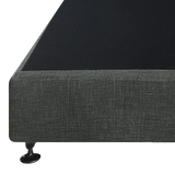 Palermo King Single Ensemble Bed Base Platinum Graphite Linen Fabric - 45-Degree Angle