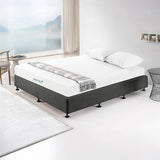 Palermo King Ensemble Bed Base Platinum Graphite Linen Fabric - Front View