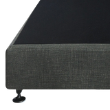 Palermo King Ensemble Bed Base Platinum Graphite Linen Fabric - Top-Down View