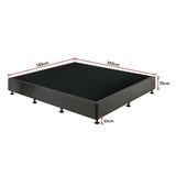Palermo King Ensemble Bed Base Platinum Graphite Linen Fabric - Close-Up Angle
