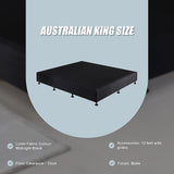 Palermo King Ensemble Bed Base Midnight Black Linen Fabric - Low Angle