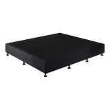 Palermo King Ensemble Bed Base Midnight Black Linen Fabric - Rear View