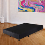 Palermo King Ensemble Bed Base Midnight Black Linen Fabric - Close-Up Angle
