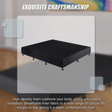 Palermo King Ensemble Bed Base Midnight Black Linen Fabric - Extra Image