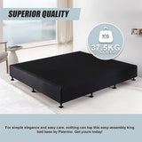 Palermo King Ensemble Bed Base Midnight Black Linen Fabric - Extra Image