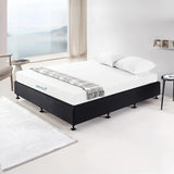 Palermo King Ensemble Bed Base Midnight Black Linen Fabric - Front View