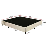 Palermo King Ensemble Bed Base Platinum Natural Sand Linen Fabric - Low Angle