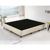 Palermo King Ensemble Bed Base Platinum Natural Sand Linen Fabric - Top-Down View