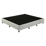 Palermo King Ensemble Bed Base Platinum Light Grey Linen Fabric - Rear View