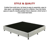 Palermo King Ensemble Bed Base Platinum Light Grey Linen Fabric - Extra Image