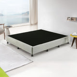Palermo King Ensemble Bed Base Platinum Light Grey Linen Fabric - Top-Down View