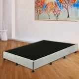 Palermo King Ensemble Bed Base Platinum Light Grey Linen Fabric - 45-Degree Angle