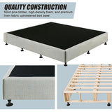 Palermo King Ensemble Bed Base Platinum Light Grey Linen Fabric - Close-Up Angle
