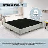Palermo King Ensemble Bed Base Platinum Light Grey Linen Fabric - Extra Image