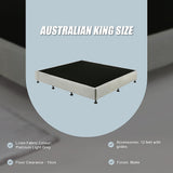 Palermo King Ensemble Bed Base Platinum Light Grey Linen Fabric - Extra Image