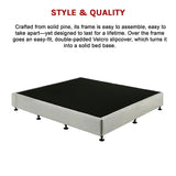 Palermo King Ensemble Bed Base Platinum Light Grey Linen Fabric - Extra Image