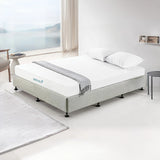 Palermo King Ensemble Bed Base Platinum Light Grey Linen Fabric - Front View