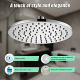 200mm Shower Head Round Chrome Showerhead - Rear View