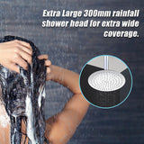 300mm Shower Head Round 304SS Chrome Showerhead - 45-Degree Angle