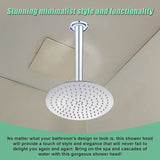 300mm Shower Head Round 304SS Chrome Showerhead - Close-Up Angle