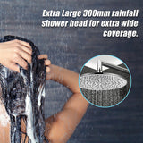300mm Brass Shower Head Round Chrome Showerhead - Top-Down View