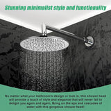 300mm Brass Shower Head Round Chrome Showerhead - Rear View